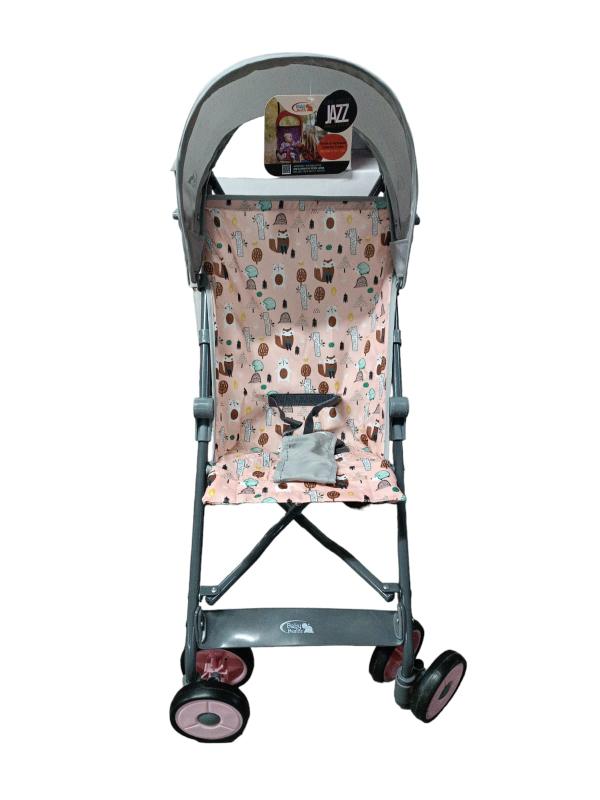 Coche Sombrilla Rosado con Gris de Animalitos de la Selva 0m+